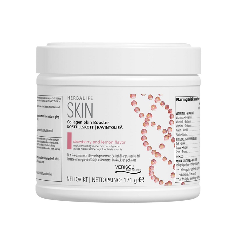 Collagen Skin Booster Kosttillskott Jordgubbe & citron 171g