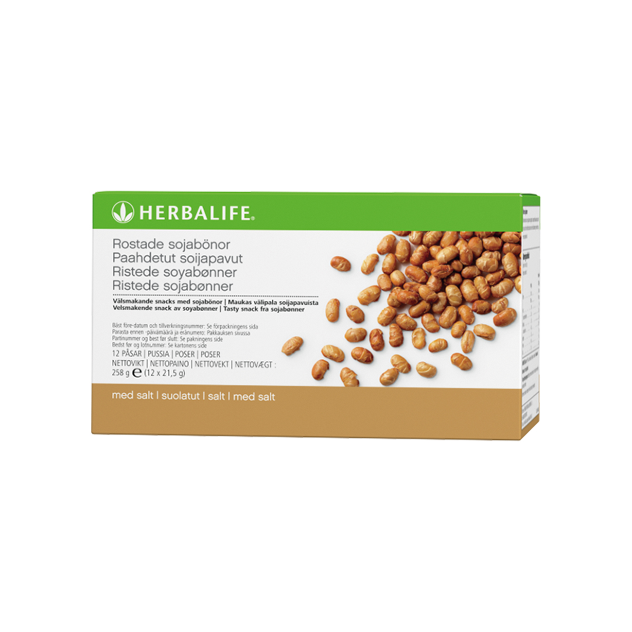 Rostade Sojabönor (12 portionspåsar) Protein Snack produktbild